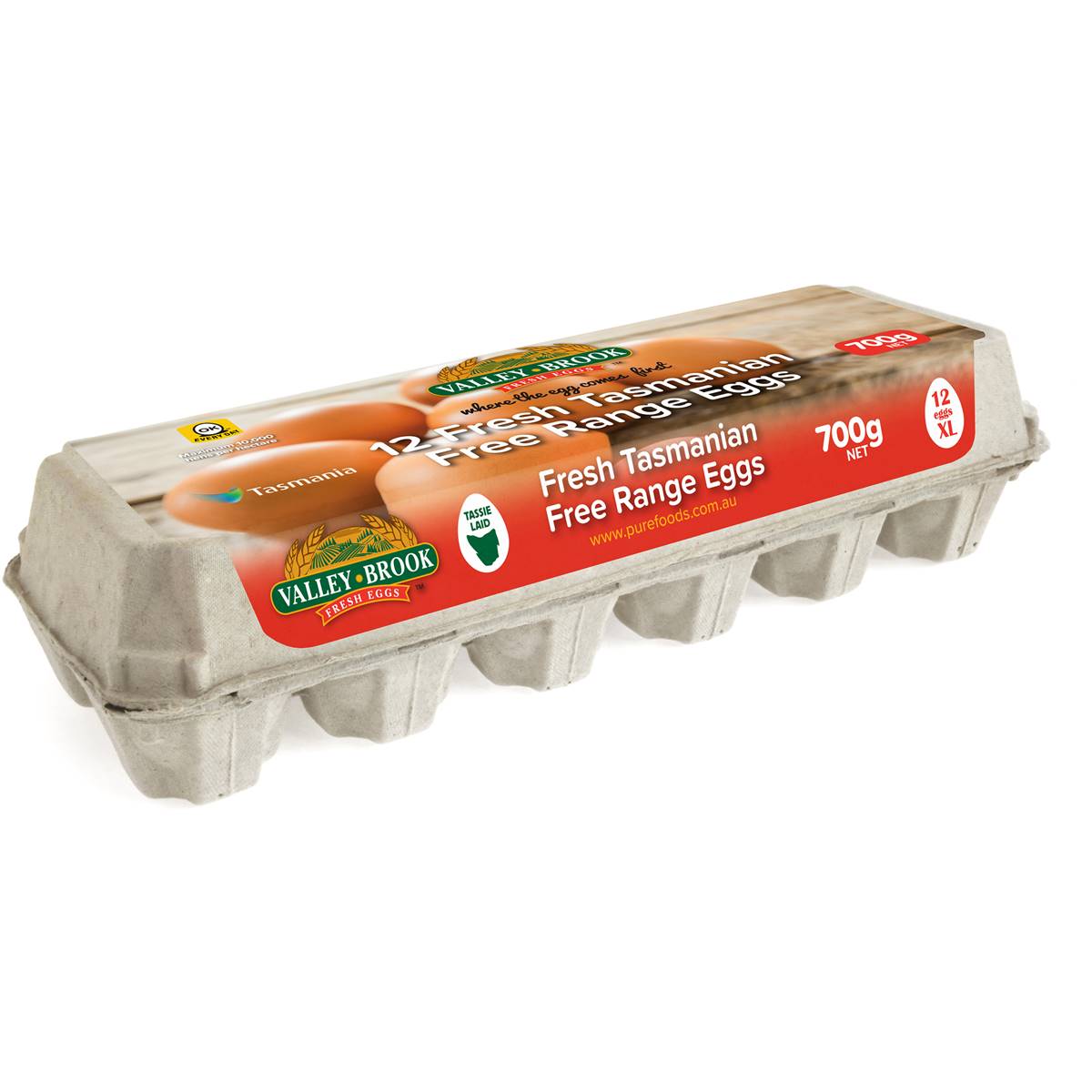 Valley Brook Free Range Tasmanian Eggs 700g 12pk