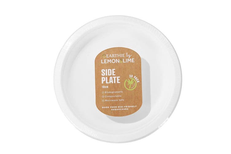 Lemon & Lime Disposable Side Plate White 18cm 30 Pack