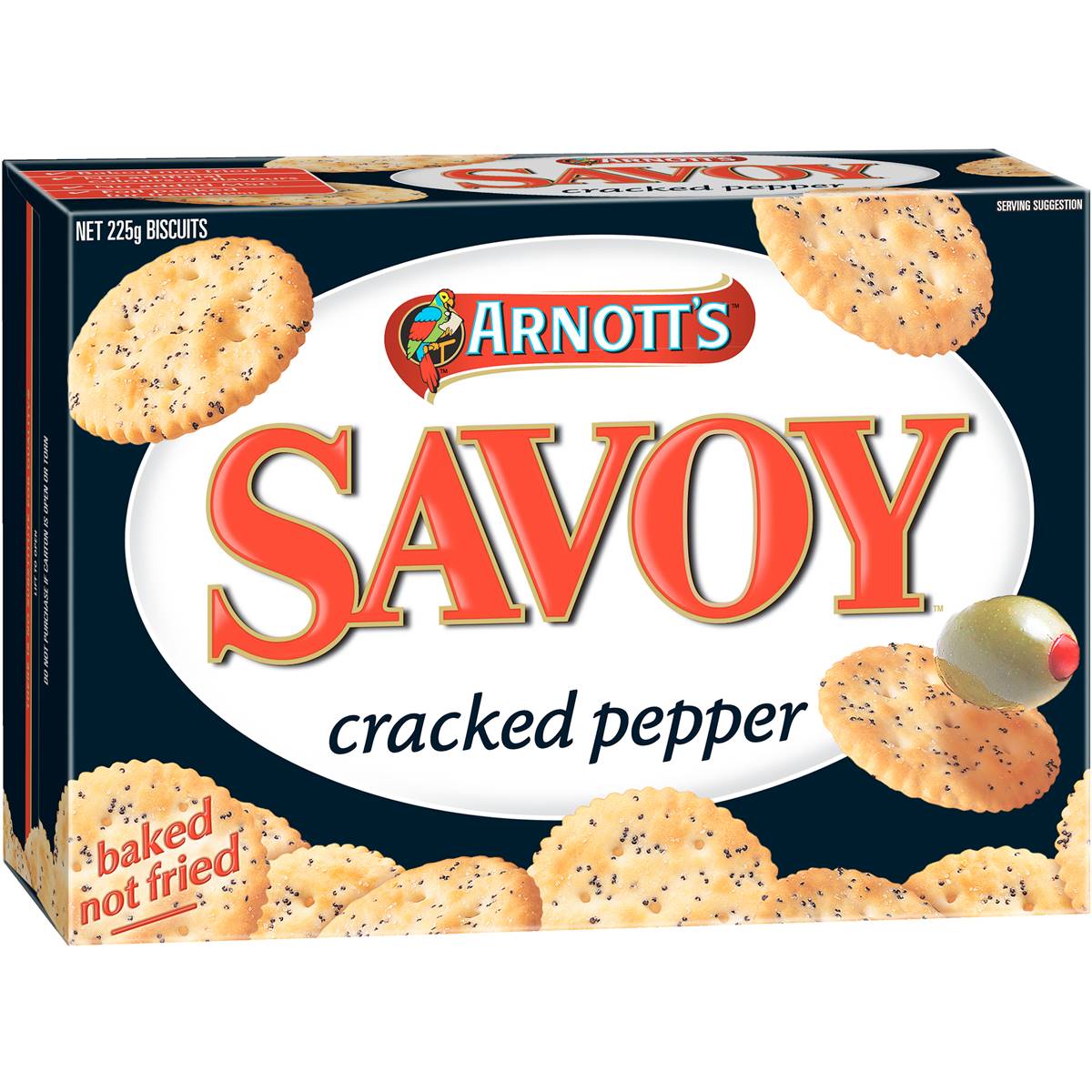 Arnotts Savoy Biscuit Cracked Pepper 225g