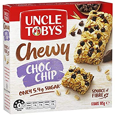 Uncle Tobys Muesli Bar Chewy Choc Chip 185g 6pk