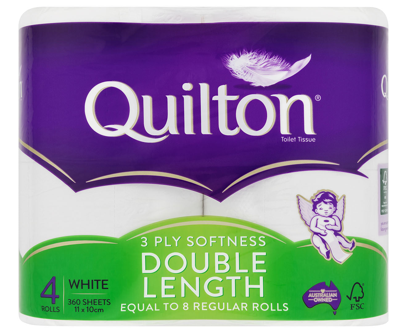 Quilton Toilet Tissue Double Length 3ply 4pk