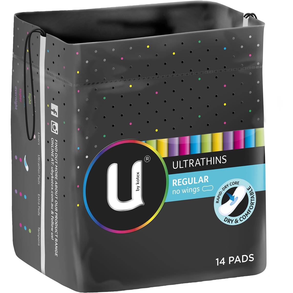 U by Kotex Pads Ultra Thin Regular no Wings 14pk