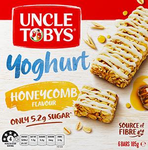 Uncle Tobys Muesli Bar Yoghurt Honeycomb 185g 6pk