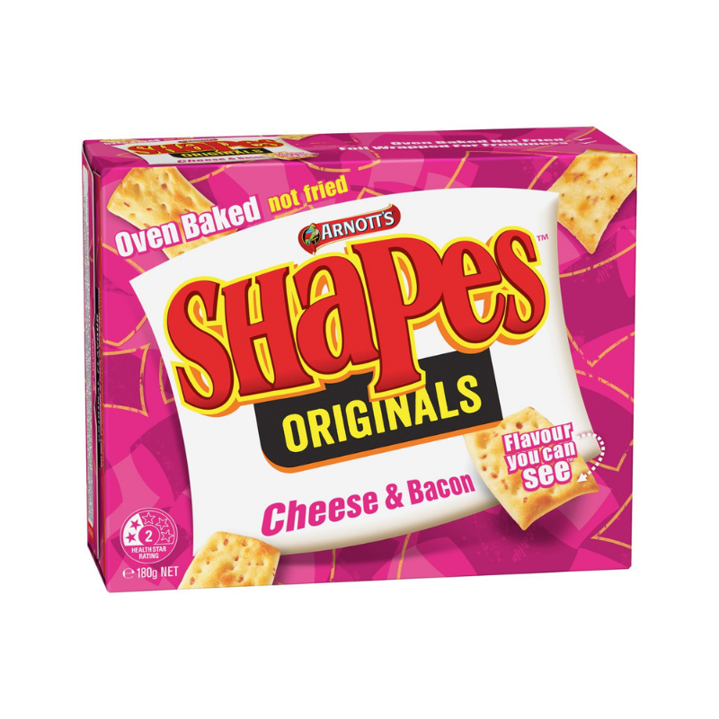 Arnotts Shapes Cheese & Bacon 180g