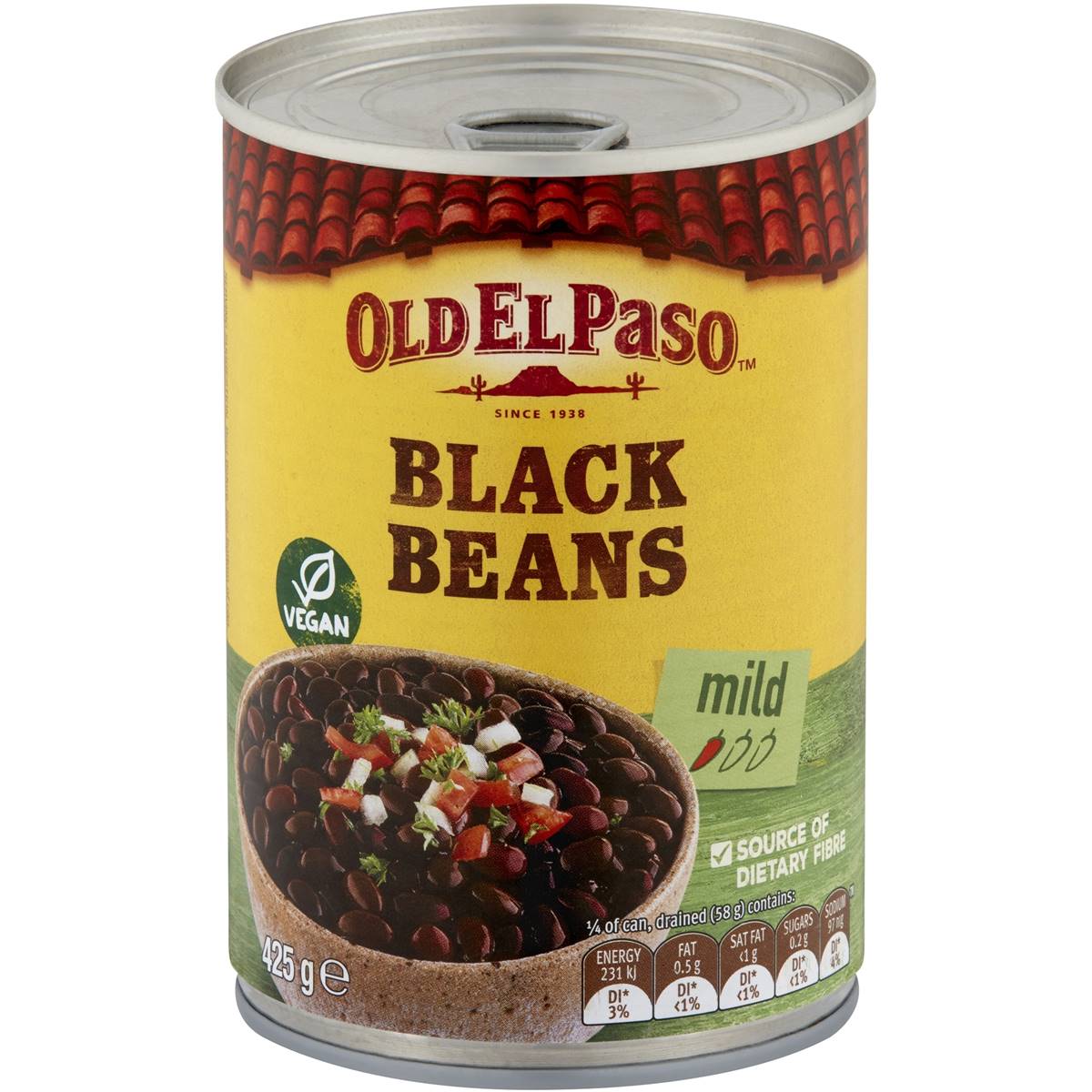 Old El Paso Black Beans Mild 425g