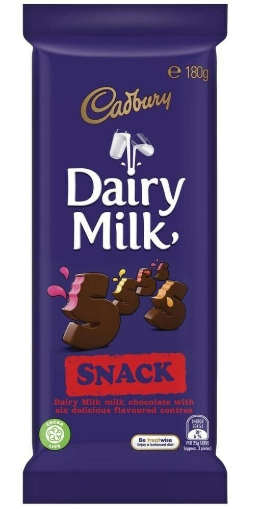 Cadbury Chocolate Block Snack 180g