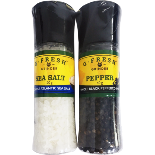 G Fresh Grinder Twin Pack Salt & Pepper 140g