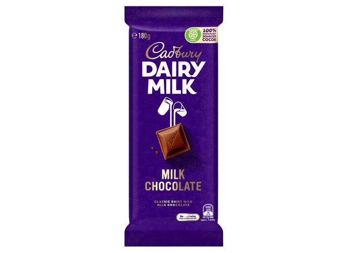 Cadbury Chocolate Block Dairy Milk 180g