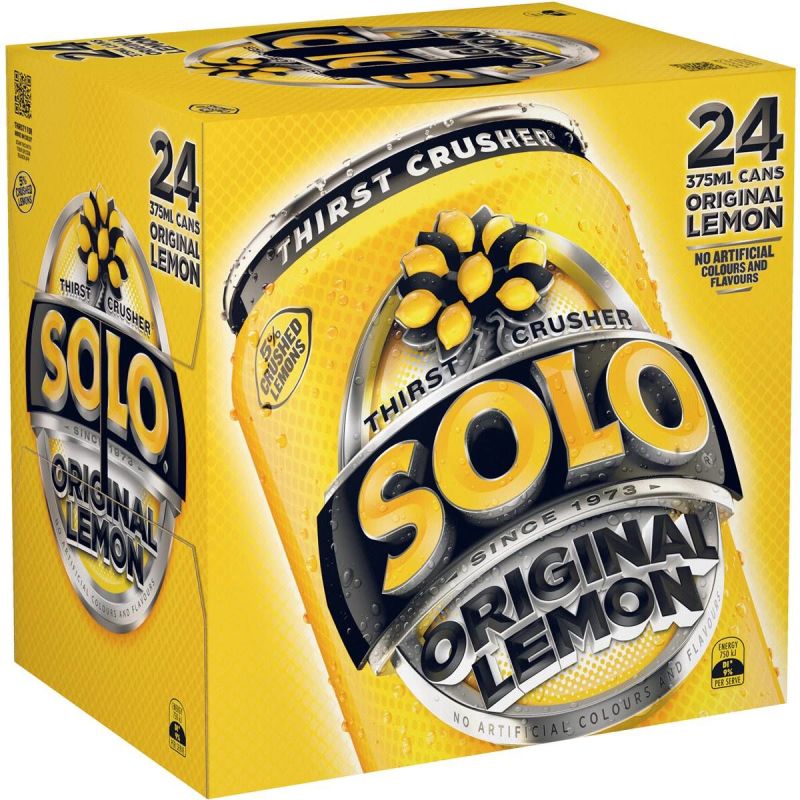 Schweppes Solo Lemon Cans 375ml 24pk