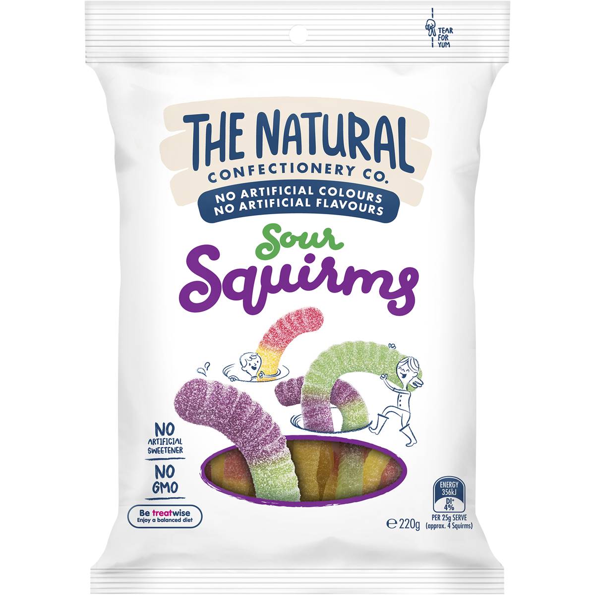 Natural Confectionery Co Sour Squirms 220g