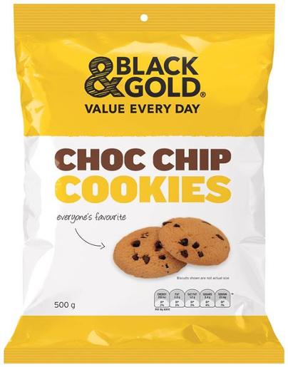 Black & Gold Choc Chip Cookies 500g